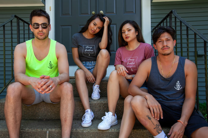Men's Black Heather Anchor Logo Tank