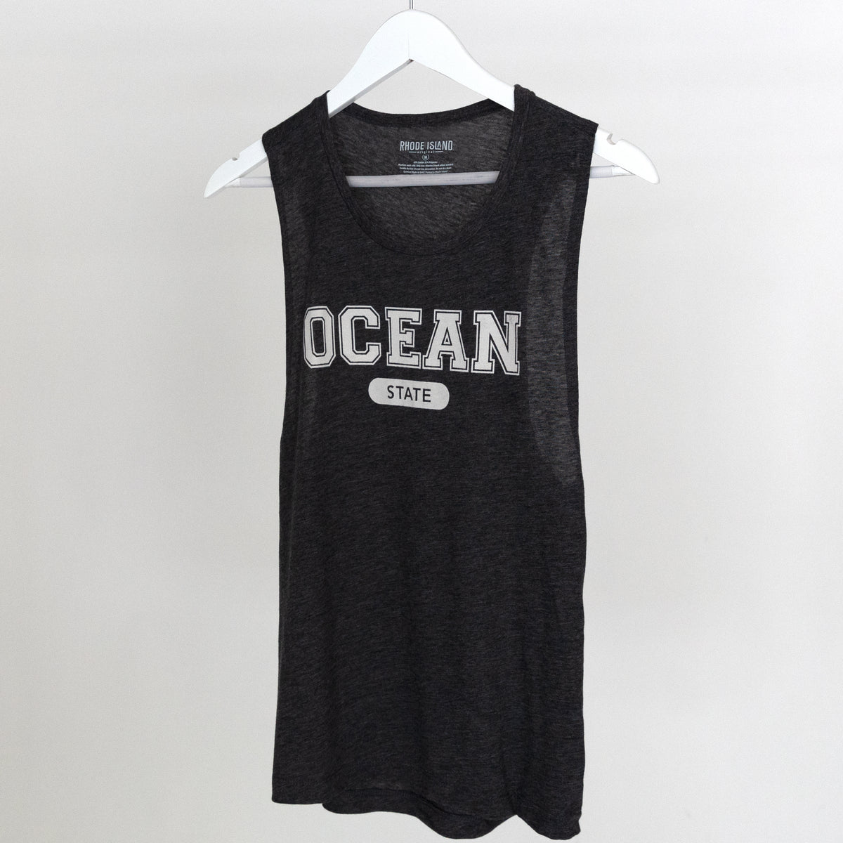 Ladies Ocean State Muscle Tank- Charcoal