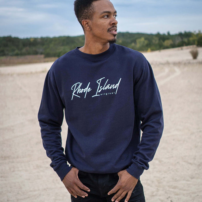 Navy Script Crewneck