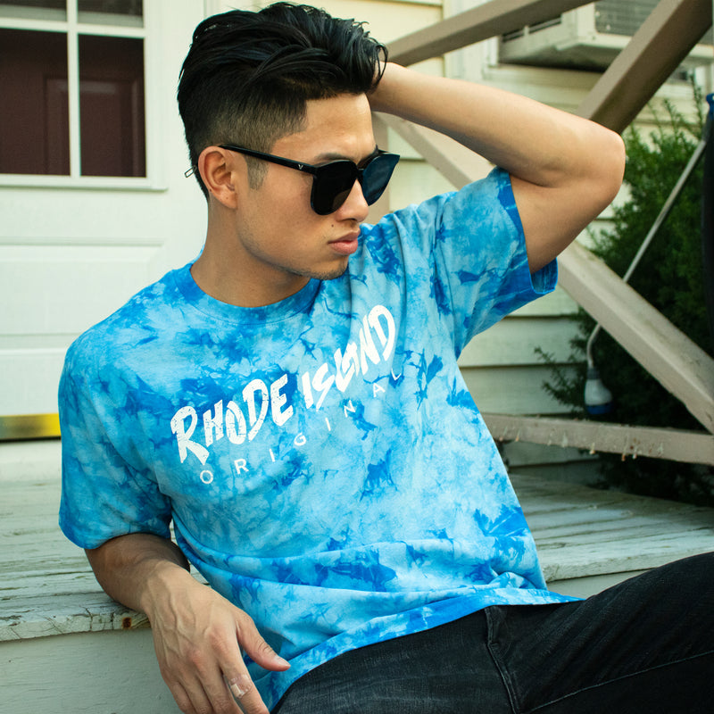 Crystal Tie Dye Tee - Sky Blue