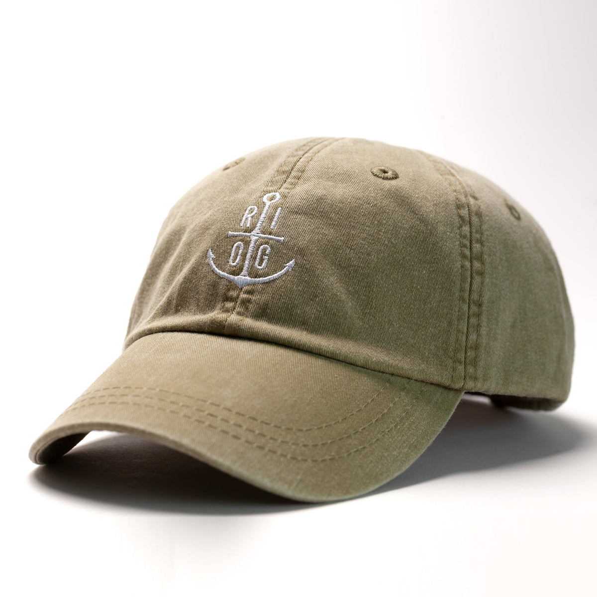 Pigment Dyed Anchor Dad Hat - Olive Khaki